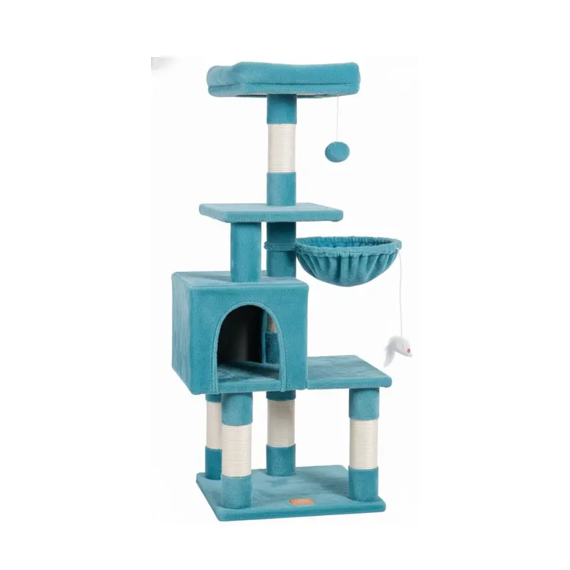 Spacious Cat Tree with Hammock, Perch, Condo, and Dual Scratching Posts