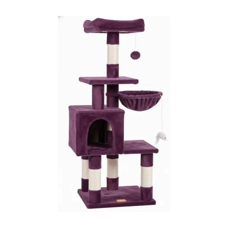 Spacious Cat Tree with Hammock, Perch, Condo, and Dual Scratching Posts