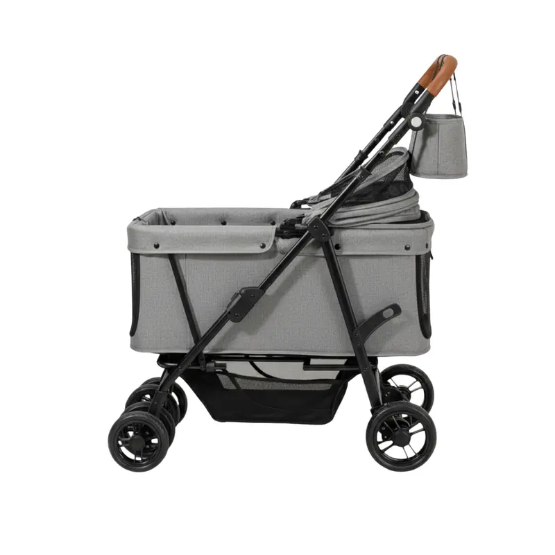 Spacious Foldable Dog Stroller for Medium to Large Breeds – Ventilated Cabin