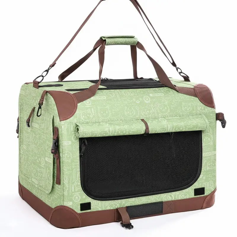 Spacious Foldable Pet Carrier with Integrated Seatbelt Loops – Large Soft Travel Bag 2