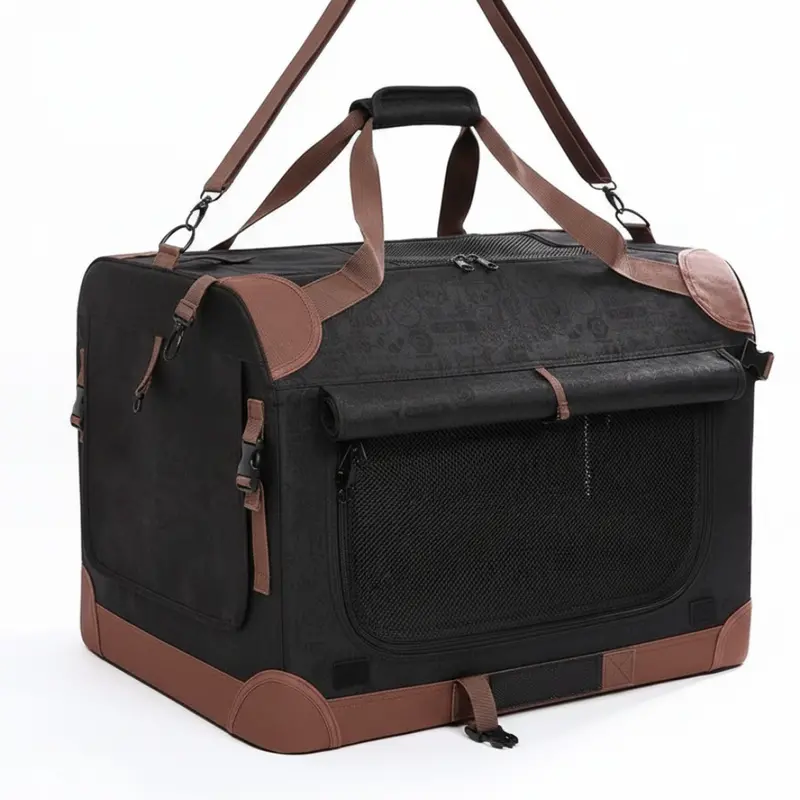 Spacious Foldable Pet Carrier with Integrated Seatbelt Loops – Large Soft Travel Bag