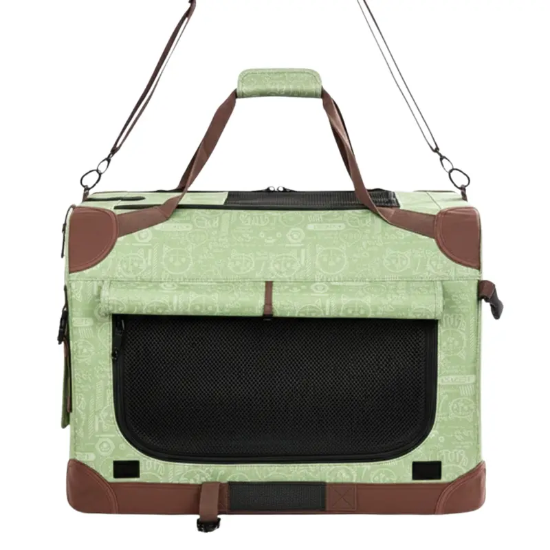 Spacious Foldable Pet Carrier with Integrated Seatbelt Loops – Large Soft Travel Bag