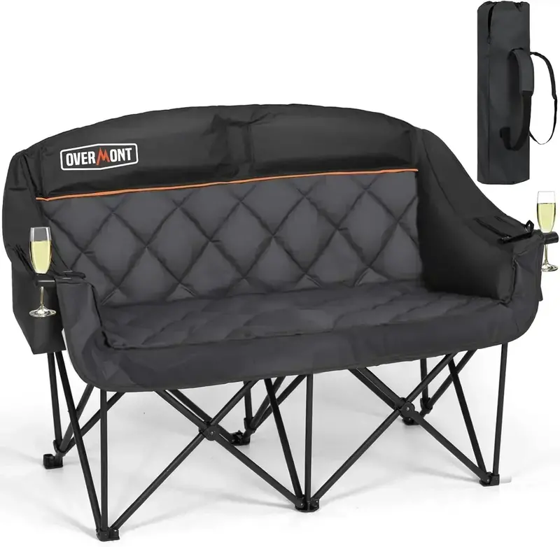Spacious Two-Person Outdoor Sofa Chair — Extra-Large Foldable Lawn Loveseat 2