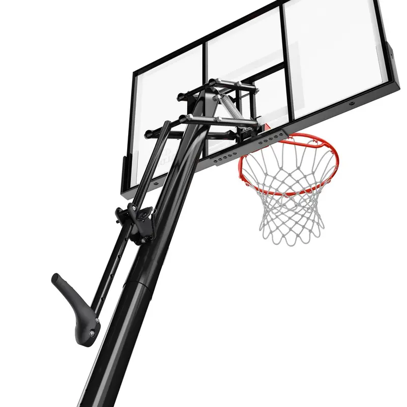 Spalding 54-Inch Portable Basketball Hoop – Shatterproof Polycarbonate Backboard with ExactaHeight Adjustment