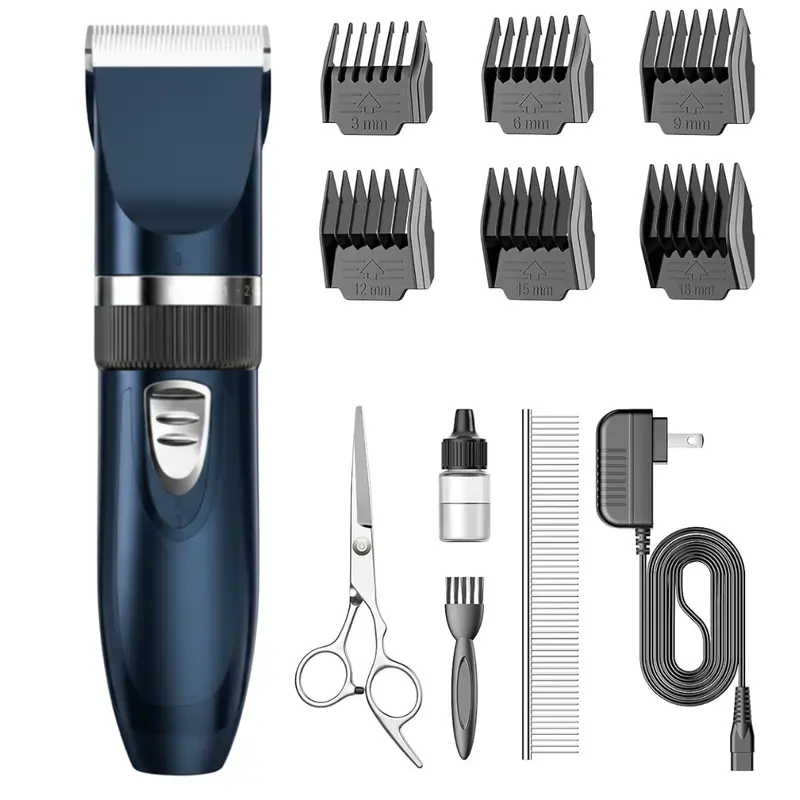 Stainless Steel Cordless Pet Hair Clippers – Includes Guide Combs & Charging Base 2