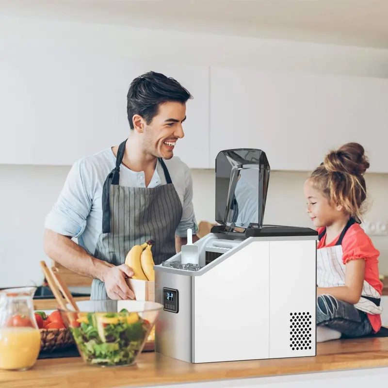 Stainless Steel Countertop Ice Maker – 48 lbs/24 Hours with Self-Cleaning Function 2