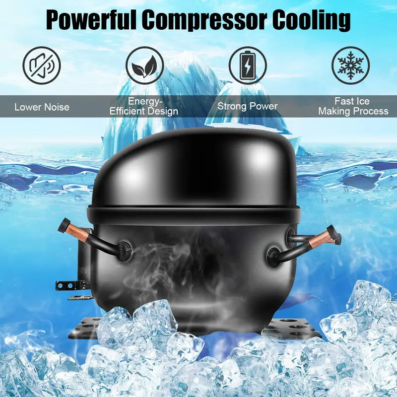 Stainless Steel Countertop Ice Maker – 48 lbs/24 Hours with Self-Cleaning Function