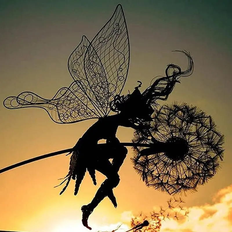 Stainless Steel Dancing Fairy Garden Statue with Artistic Detailing 2