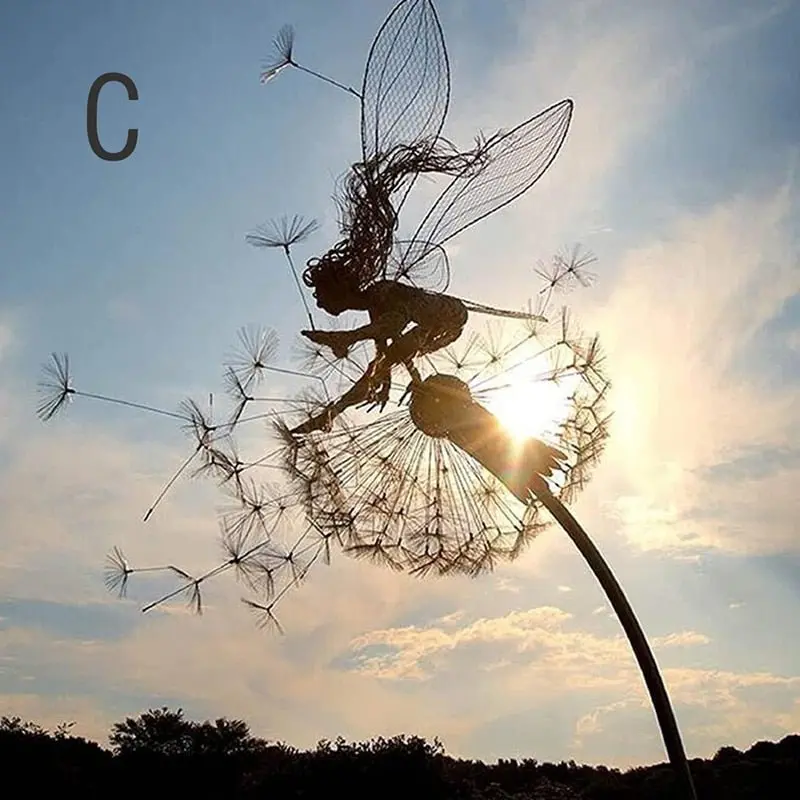 Stainless Steel Dancing Fairy Garden Statue with Artistic Detailing