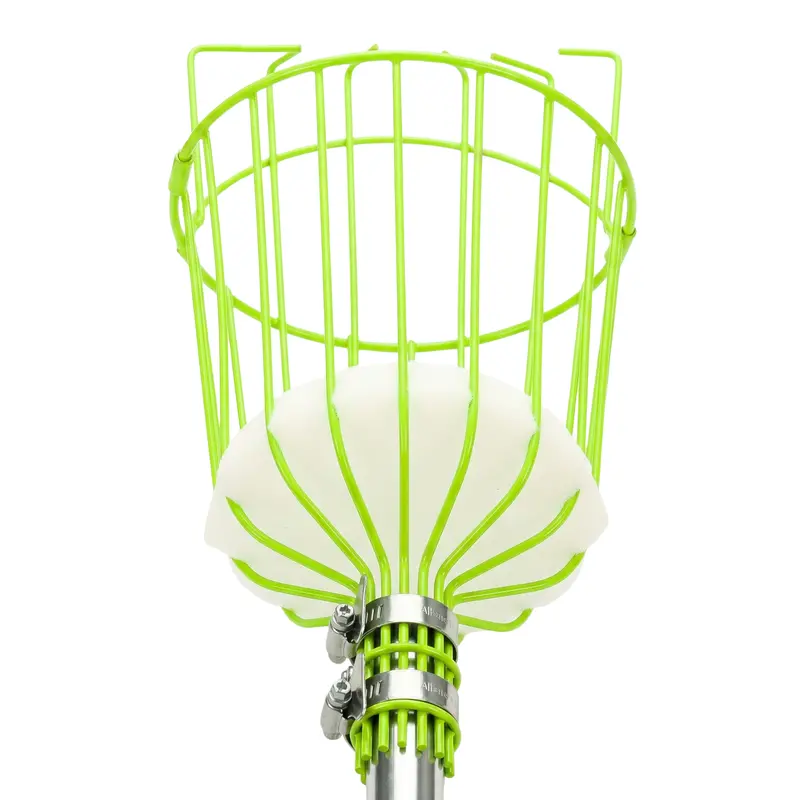 Stainless Steel Fruit Harvesting Pole with Rotating Basket Claw and Height Adjustment