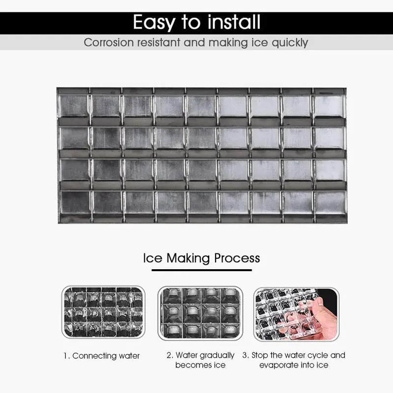 Stainless Steel Home or Light Commercial Ice Maker – 33 lbs Storage, Built-In Shovel, and Quiet Operation 2