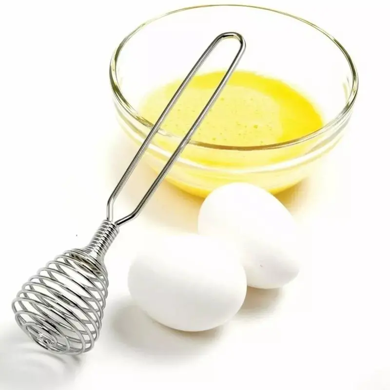 Stainless Steel Spring Whisk – Coil-Style Hand Mixer for Whipping Cream, Beating Eggs & Preparing Gravies