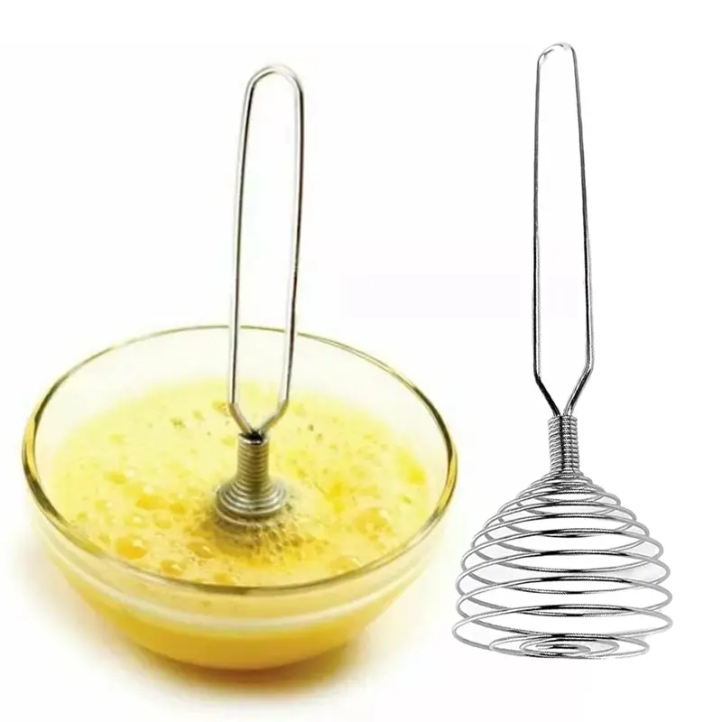 Stainless Steel Spring Whisk – Coil-Style Hand Mixer for Whipping Cream, Beating Eggs & Preparing Gravies