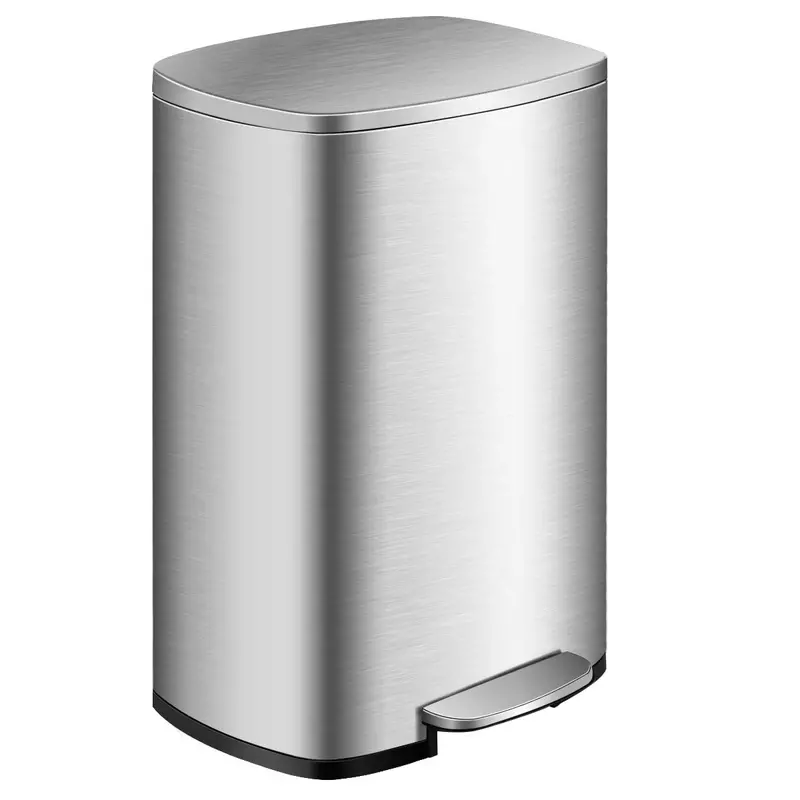 Stainless Steel Step Trash Can – 50L (13.2 Gal) Touch-Free Pedal Bin with Premium Finish