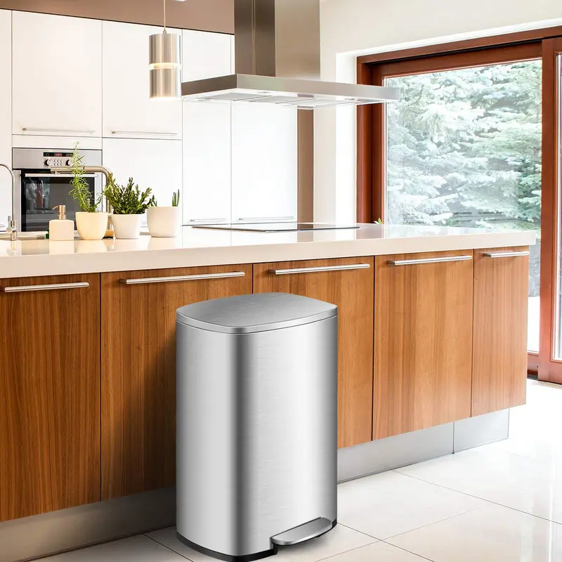 Stainless Steel Step Trash Can – 50L (13.2 Gal) Touch-Free Pedal Bin with Premium Finish 2