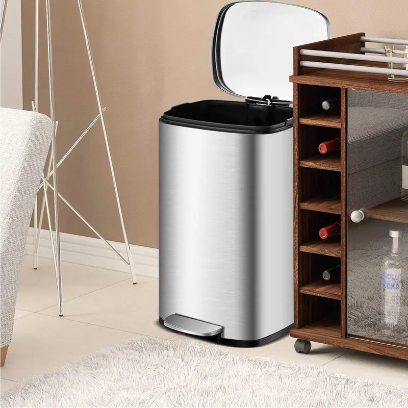 Stainless Steel Step Trash Can – 50L (13.2 Gal) Touch-Free Pedal Bin with Premium Finish