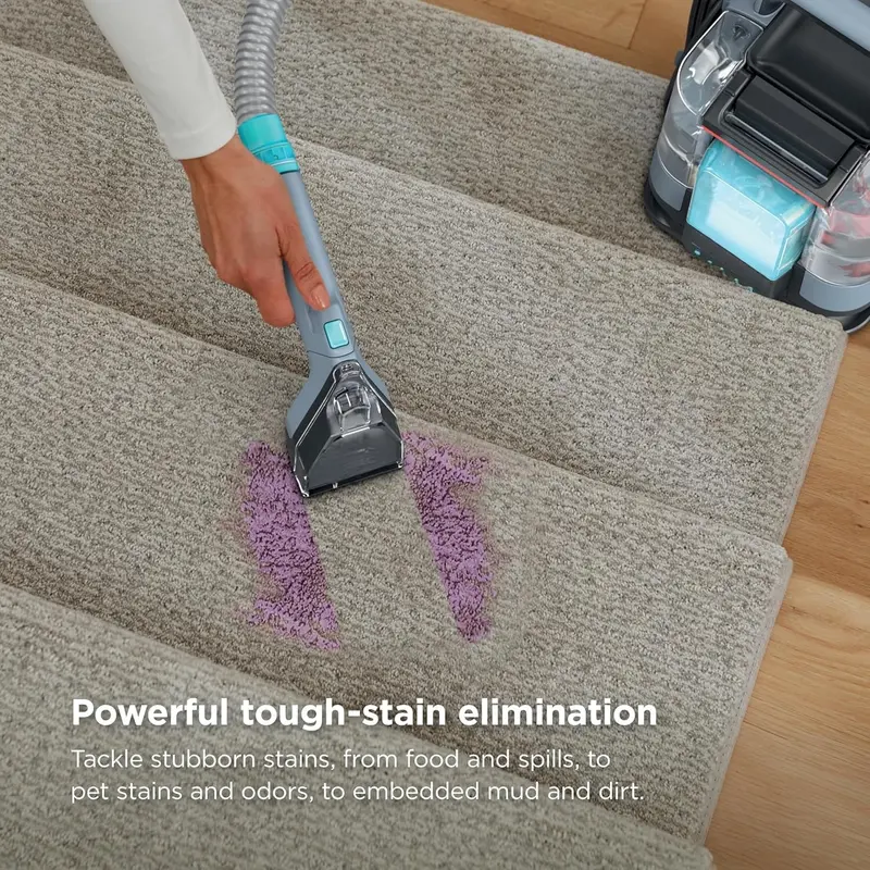 StainStriker PX202BRN Portable Carpet & Upholstery Cleaner – Nordic Blue, Includes XL Tool Kit & Full-Size Solution 2