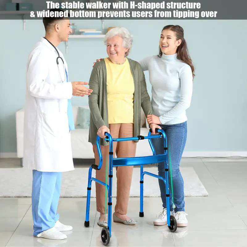 Standard Foldable Walker – 440-Lb Weight Capacity Mobility Aid