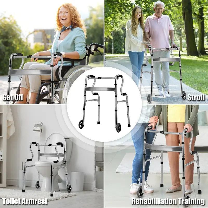 Standard Foldable Walker – 440-Lb Weight Capacity Mobility Aid