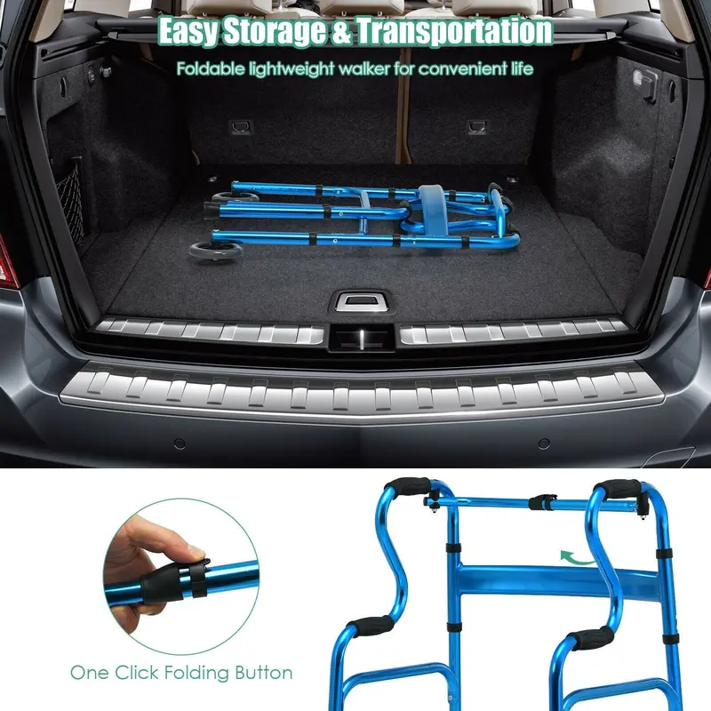 Standard Foldable Walker – 440-Lb Weight Capacity Mobility Aid