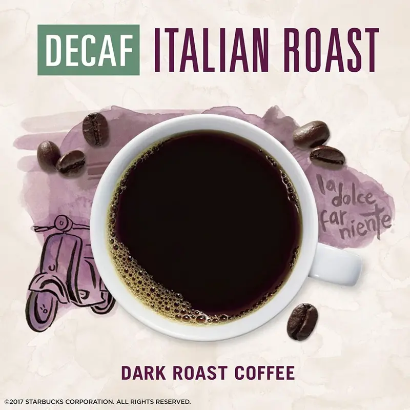 Starbucks VIA Instant Decaf Italian Roast – Dark Roast Arabica, 50 Single-Serve Packets
