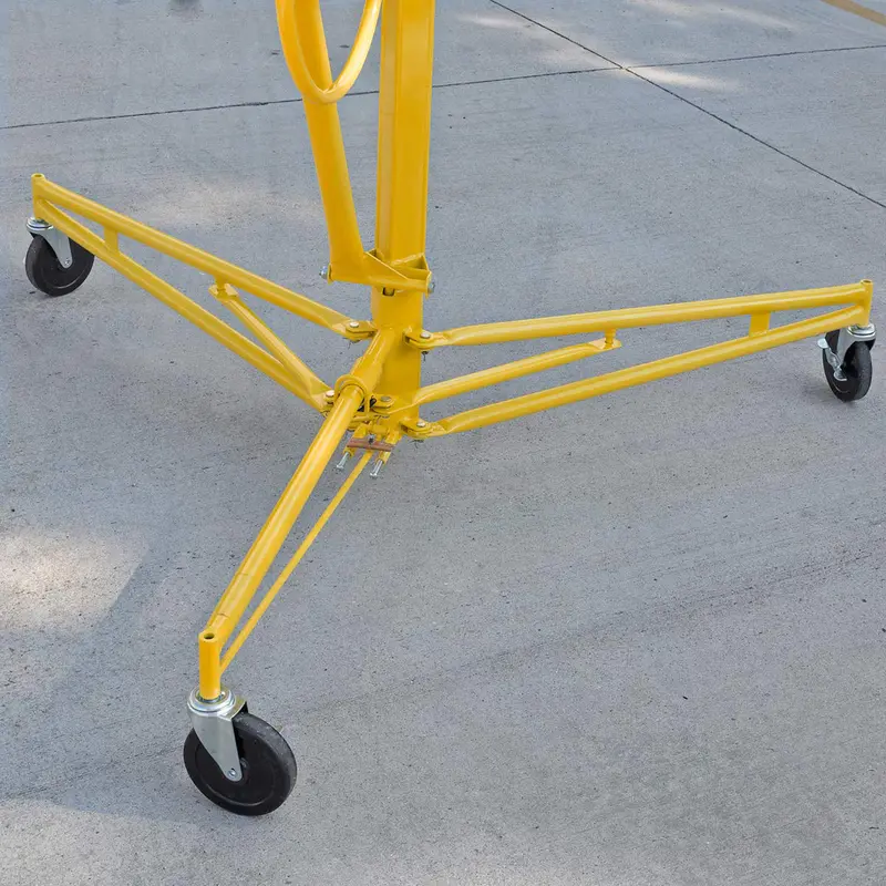 Stark USA 65044 Heavy-Duty Rolling Drywall Lift – 11-Foot Yellow Sheetrock Hoist Jack