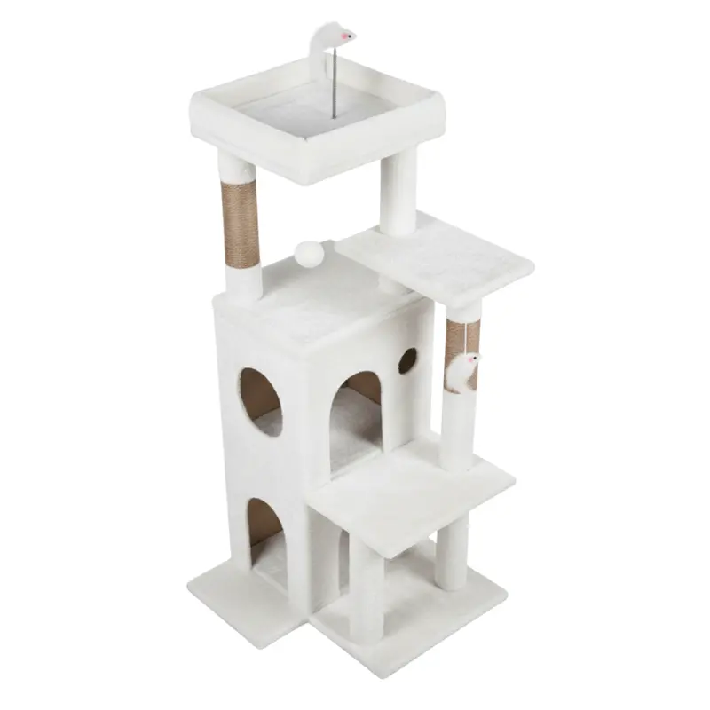 Step-Style Cat Tower – Caves, Scratching Posts, and Graduated Climbing Levels