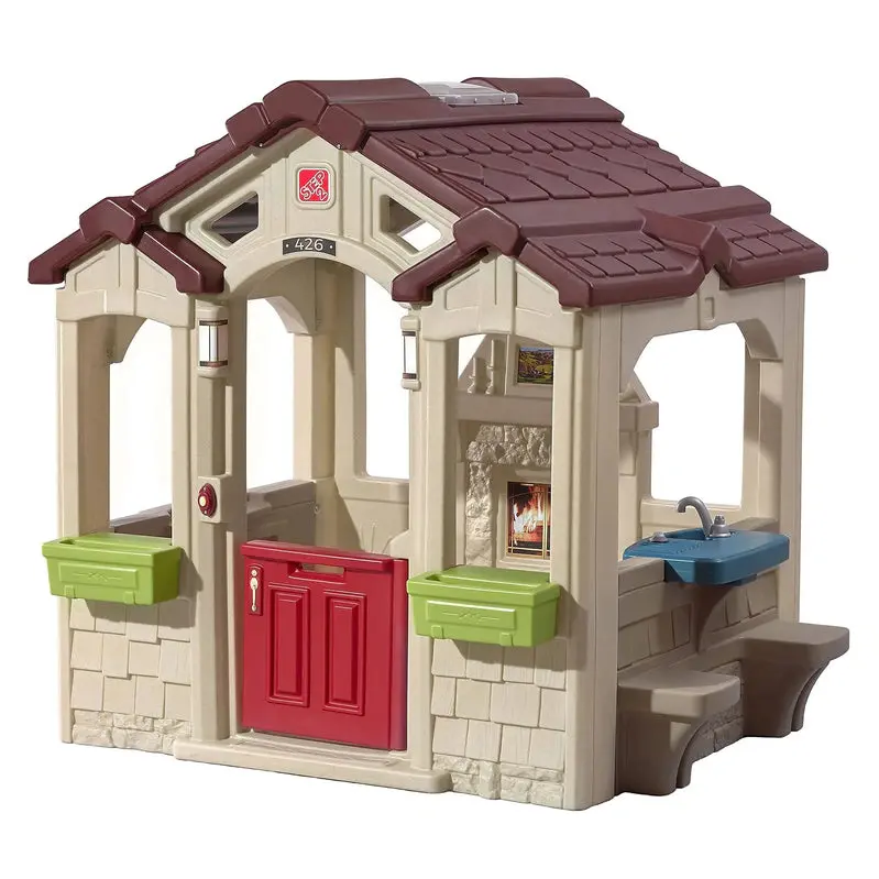 Step2 Charming Cottage Playhouse with Windows, Door, and Pretend Play Features