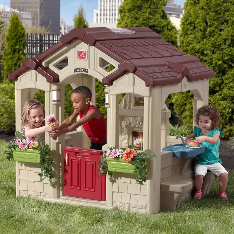 Step2 Charming Cottage Playhouse with Windows, Door, and Pretend Play Features