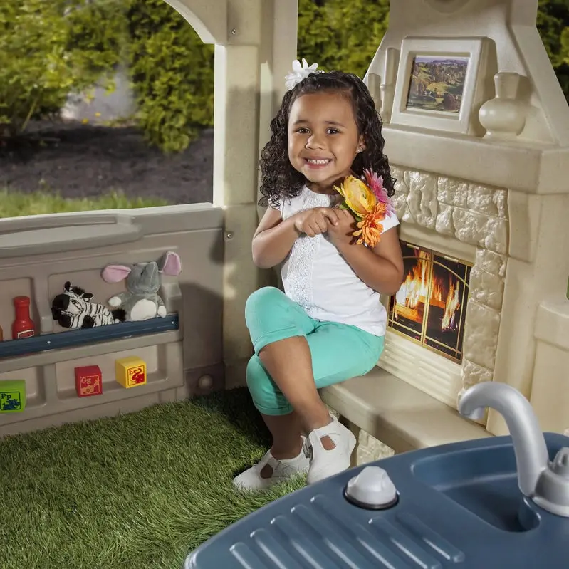 Step2 Charming Cottage Playhouse with Windows, Door, and Pretend Play Features