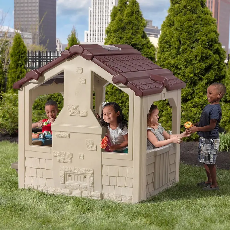 Step2 Charming Cottage Playhouse with Windows, Door, and Pretend Play Features