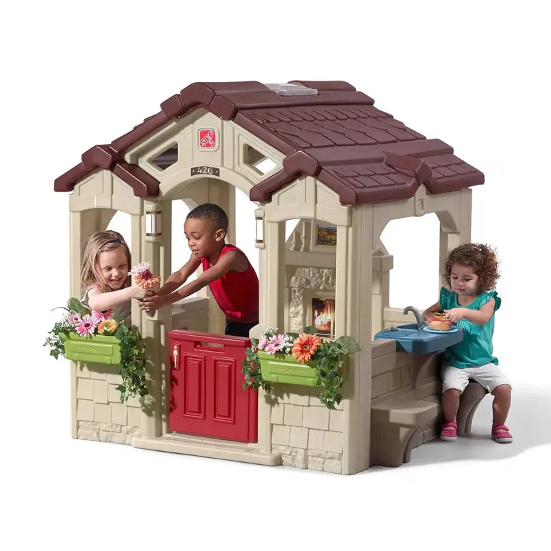 Step2 Charming Cottage Playhouse with Windows, Door, and Pretend Play Features