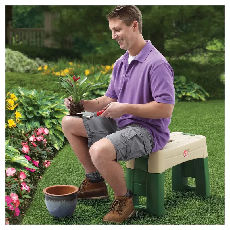 Step2 Garden Kneeler & Seat – Dual-Function Outdoor Tool with Comfortable Cushioned Surface (Green)