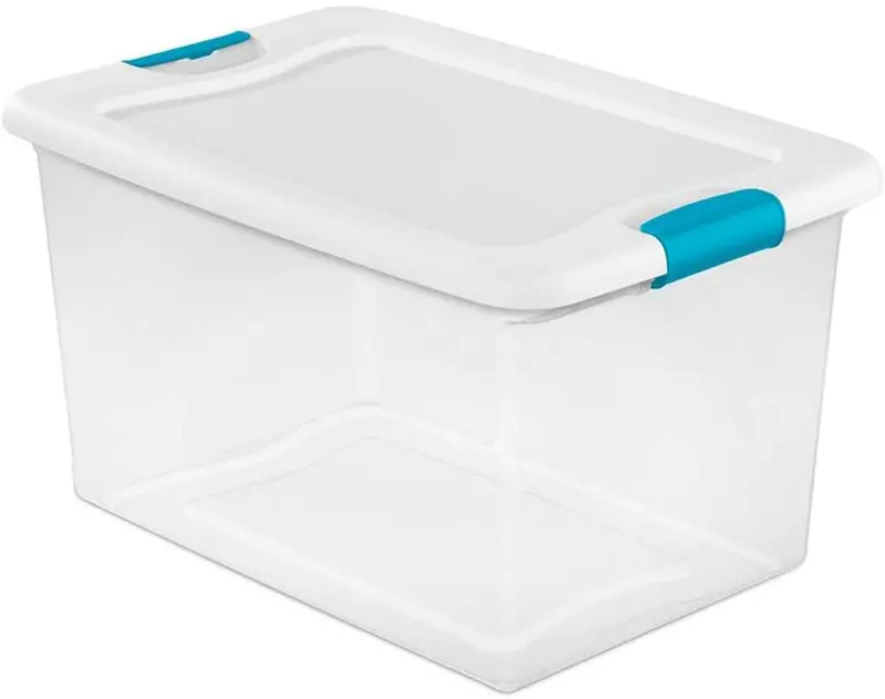 Sterilite 64-Quart Clear Storage Totes with Lids – Set of Six Durable Bins