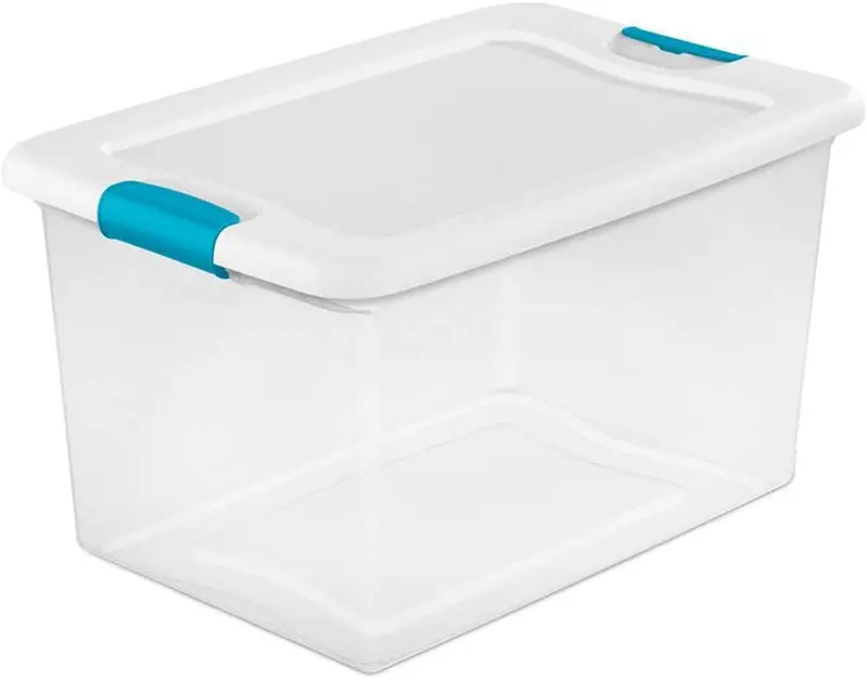 Sterilite 64-Quart Clear Storage Totes with Lids – Set of Six Durable Bins