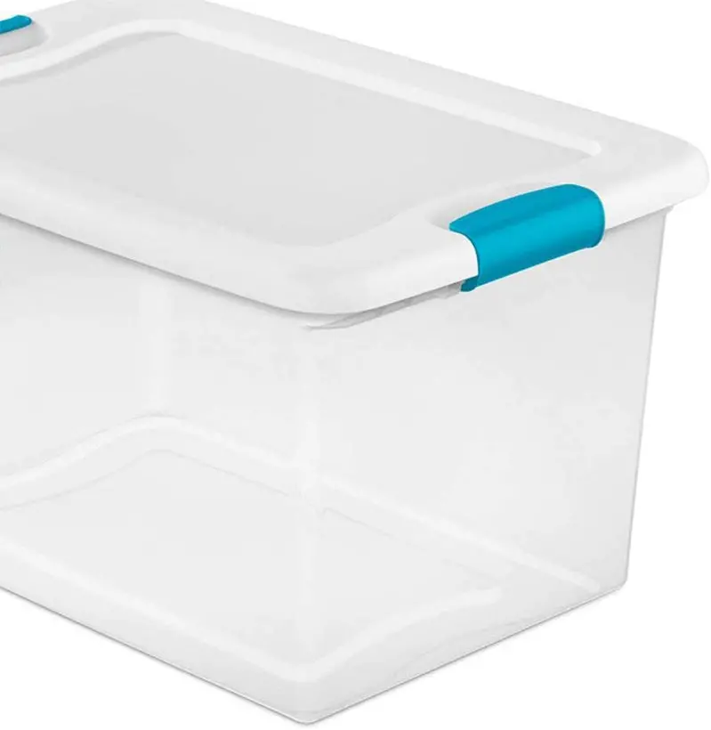 Sterilite 64-Quart Clear Storage Totes with Lids – Set of Six Durable Bins