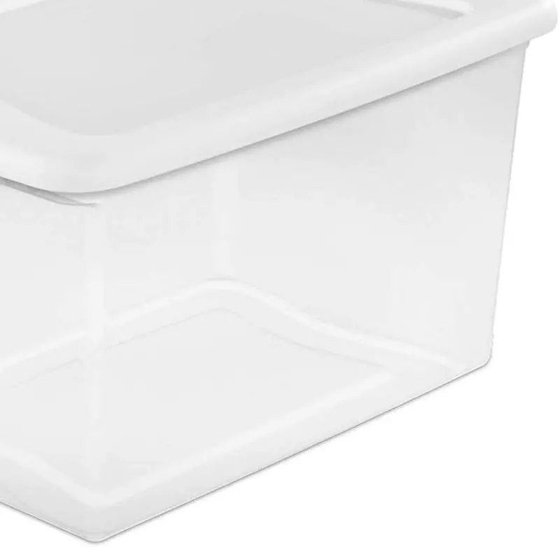 Sterilite 64-Quart Clear Storage Totes with Lids – Set of Six Durable Bins