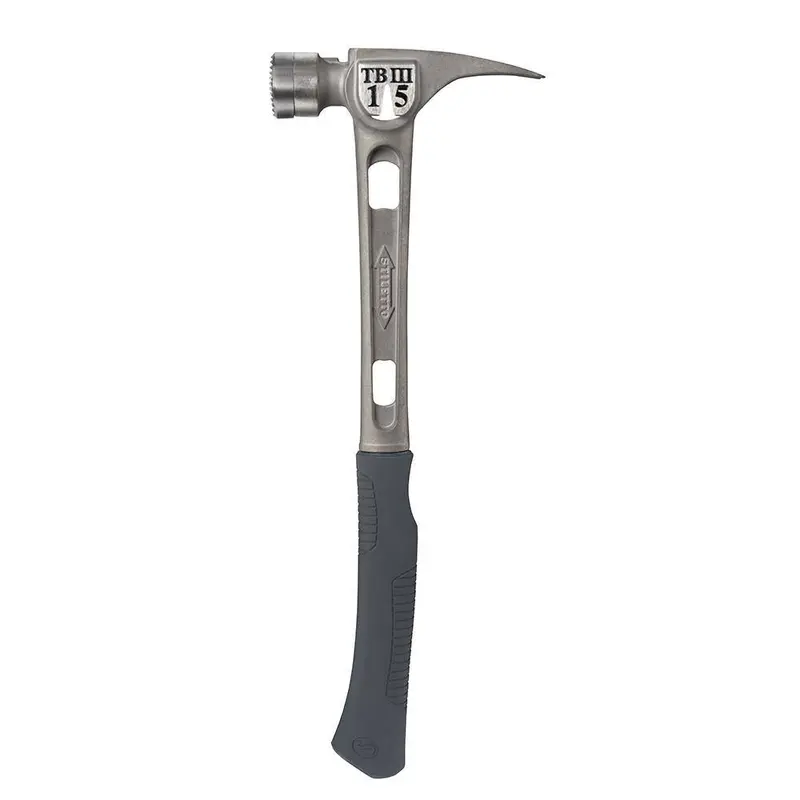 Stiletto TB3MC Titanium Hammer — 15 oz, Curved Ergonomic Handle, Precision-Milled Face, Professional Grade