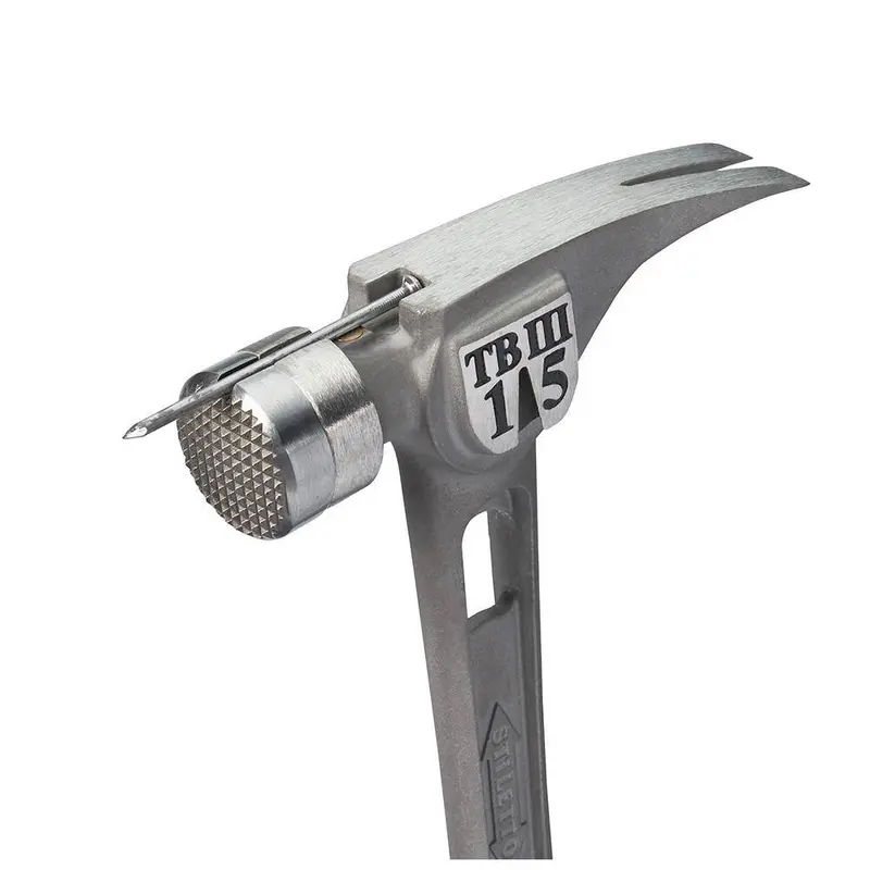 Stiletto TB3MC Titanium Hammer — 15 oz, Curved Ergonomic Handle, Precision-Milled Face, Professional Grade