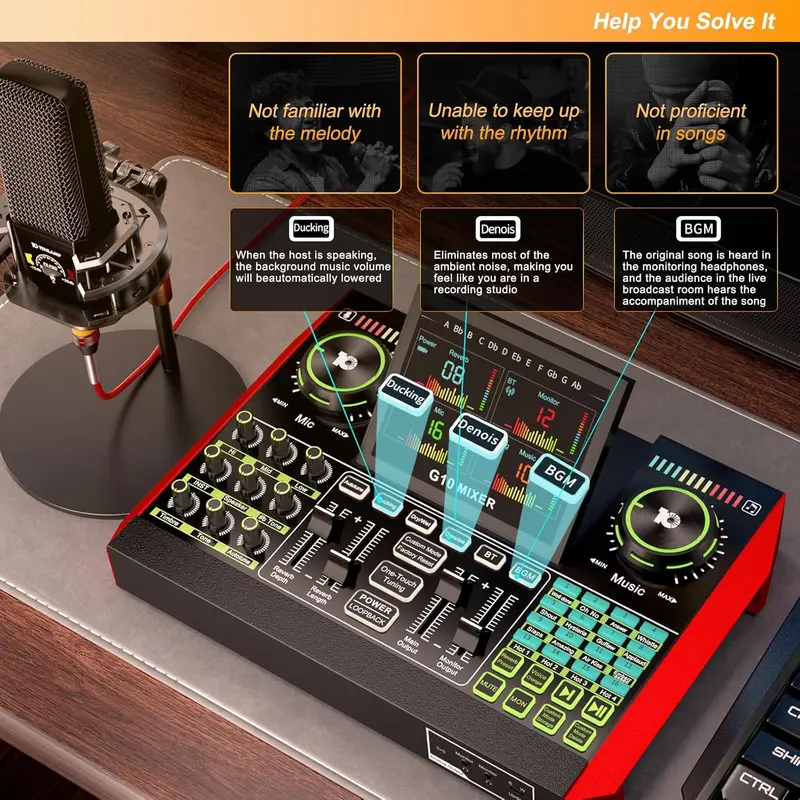 Streaming Audio Bundle — Condenser Mic, USB Sound Card & Mixer for Gamers, Podcasters & Mobile Content Creators 2