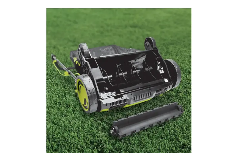 Sun Joe AJ805E Electric Lawn Dethatcher – 15" Width, 13 Amp Motor with Grass Collection Bag