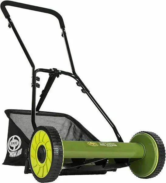 Sun Joe MJ500M Manual Reel Mower – 16-Inch Eco-Friendly Push Lawnmower with Grass Catcher