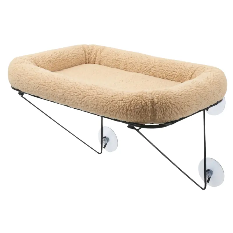Sunbeam Window-Mount Cat Perch with Metal Frame & Washable Sherpa Bed 2