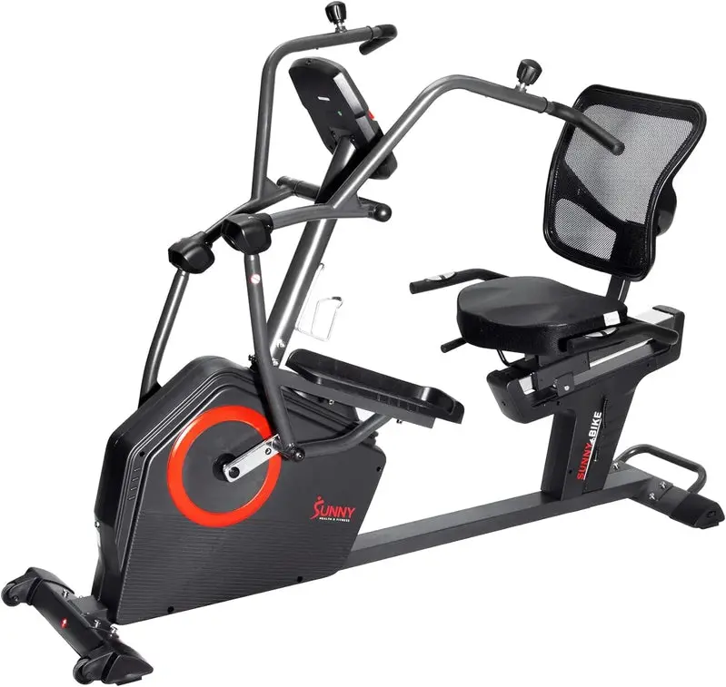 Sunny Health & Fitness SF-RBE4886SMART Recumbent Elliptical – Electromagnetic Resistance, Arm Exercisers, Bluetooth & SunnyFit App
