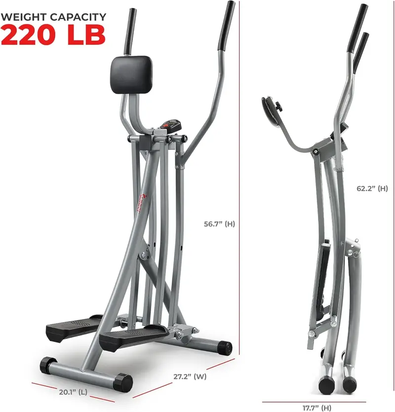 Sunny Health Smart Air Walker Elliptical – Low-Impact 30-Inch Stride Glider with Bluetooth & SunnyFit App