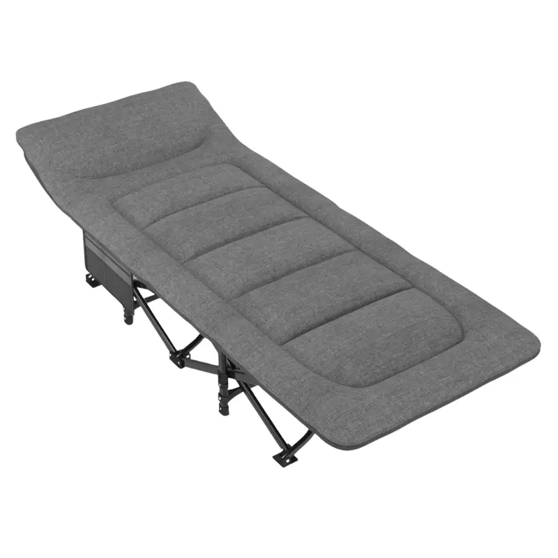 Supportive Folding Camping Cot with Integrated Mattress and Pillow (450 lb Capacity)