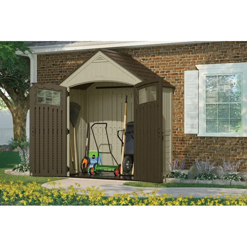 Sutton Outdoor 7'5" W x 4' D Resin Storage Shed – Weather-Resistant Plastic Structure