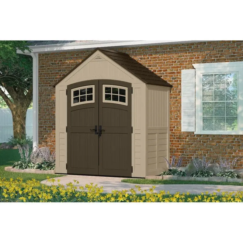 Sutton Outdoor 7'5" W x 4' D Resin Storage Shed – Weather-Resistant Plastic Structure