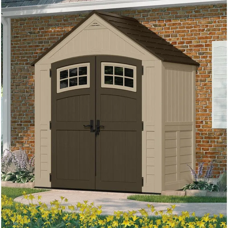 Sutton Outdoor 7'5" W x 4' D Resin Storage Shed – Weather-Resistant Plastic Structure