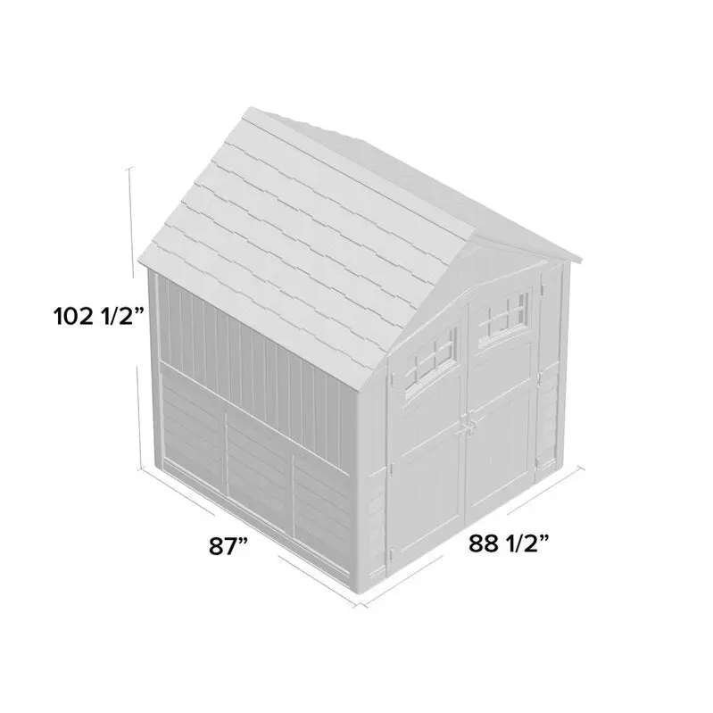 Sutton Resin Storage Shed – 7.5 ft. W × 7 ft. D, Low-Maintenance Outdoor Storage Solution